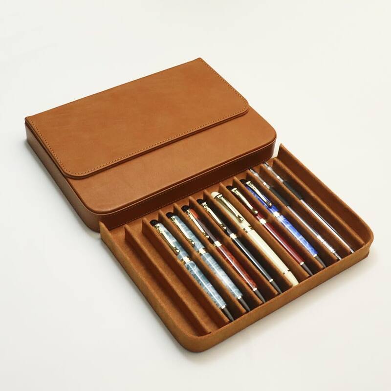Estojo para canetas MIVLXLX Leather 12 slots com fecho magnético